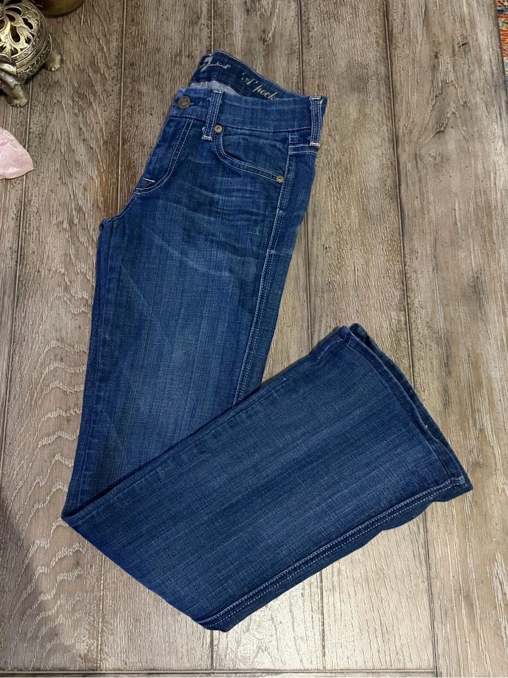 7 For All Mankind Women's Dark Blue “A” Pocket Bootcut Jeans - Picture 14 of 14